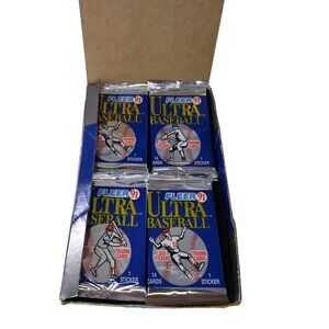 1991 Fleer Ultra MLB Baseball Trading Cards Open Box 36 Sealed Packs